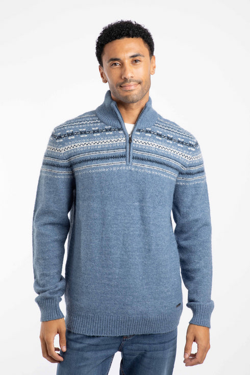 Weird Fish Larner Eco 1/4 Zip Fair Isle Jumper 203601