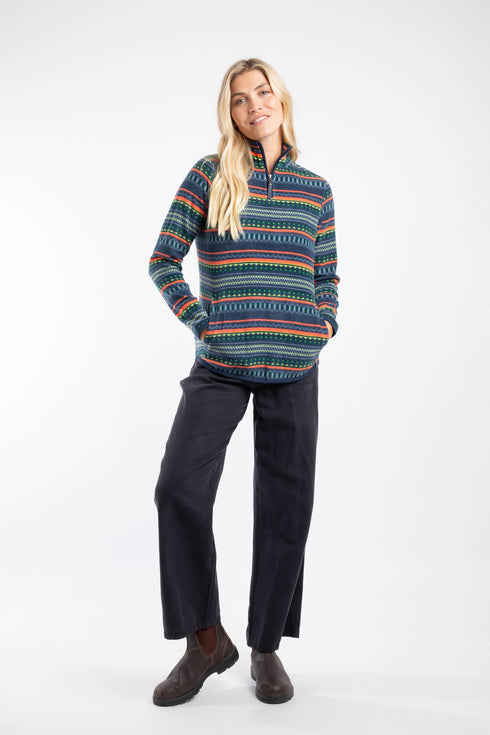 Weird Fish Reena 1/4 Zip Printed Microfleece – Lightweight Women’s Fleece 203606