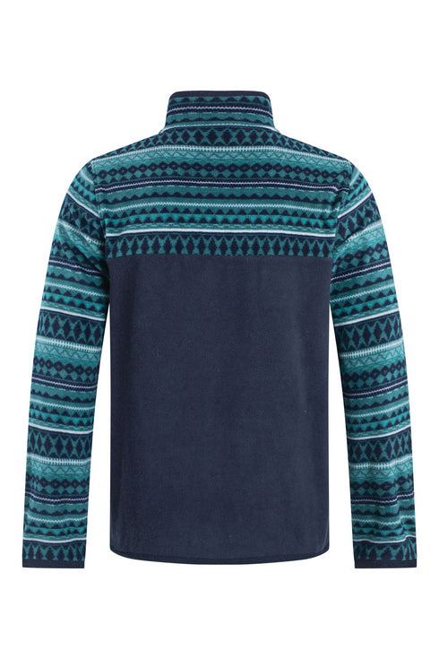 Weird Fish Gilbert 1/4 Zip Printed Microfleece for Men - Cedar Green 203611