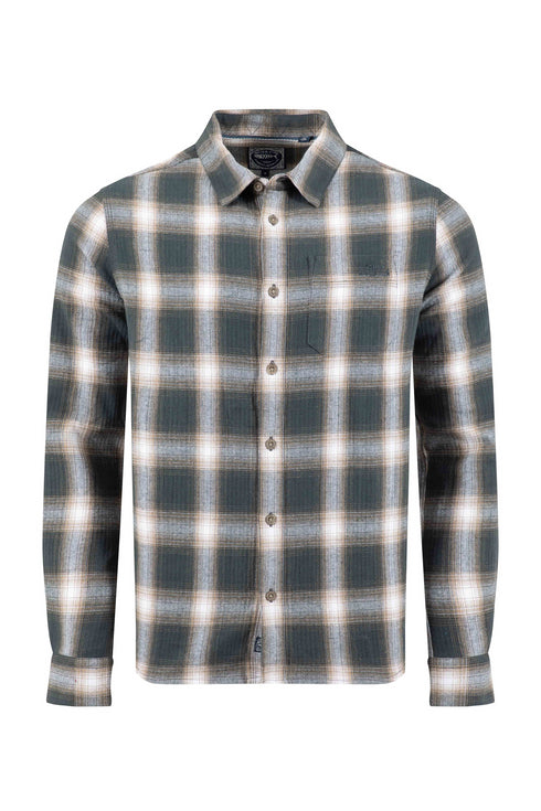 Weird Fish Broxton Organic Cotton Herringbone Check Shirt 203634