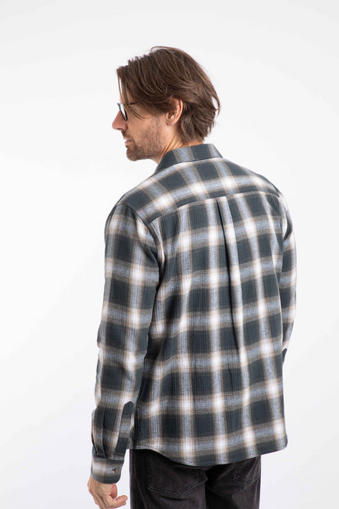 Weird Fish Broxton Organic Cotton Herringbone Check Shirt 203634