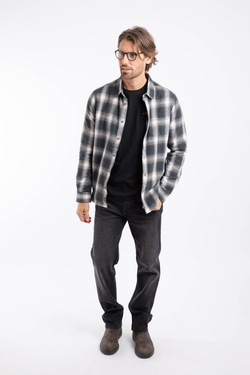 Weird Fish Broxton Organic Cotton Herringbone Check Shirt 203634