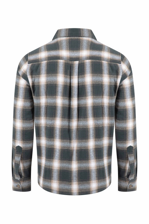 Weird Fish Broxton Organic Cotton Herringbone Check Shirt 203634