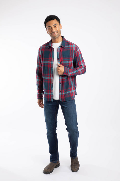 Weird Fish Broxton Organic Cotton Herringbone Check Shirt 203634