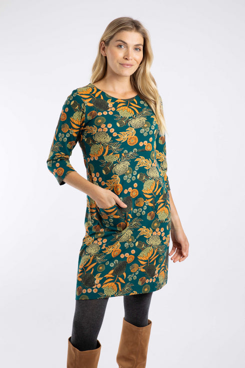 Weird Fish Starshine Printed Jersey Dress with Waist Darts - 203642