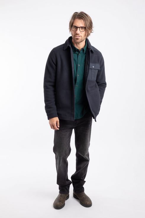 Weird Fish Boyd Plain Polar Fleece Shacket 203657