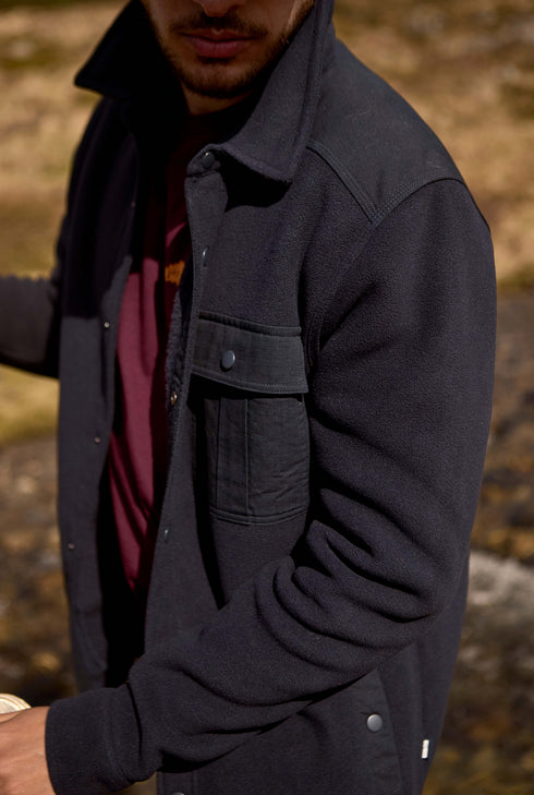 Weird Fish Boyd Plain Polar Fleece Shacket 203657