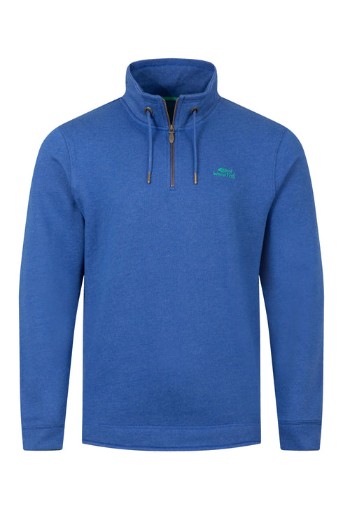 Weird Fish Mazarine Blue Brampton 1/4 Zip Branded Sweatshirt 203659