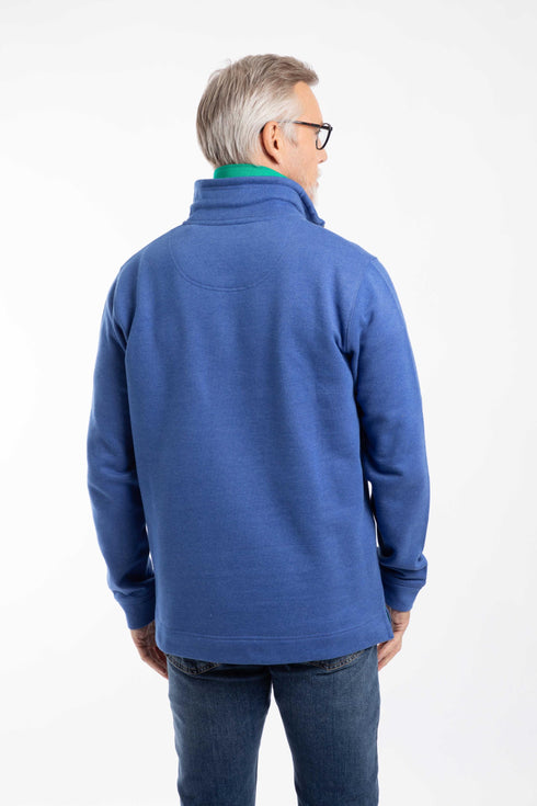 Weird Fish Mazarine Blue Brampton 1/4 Zip Branded Sweatshirt 203659