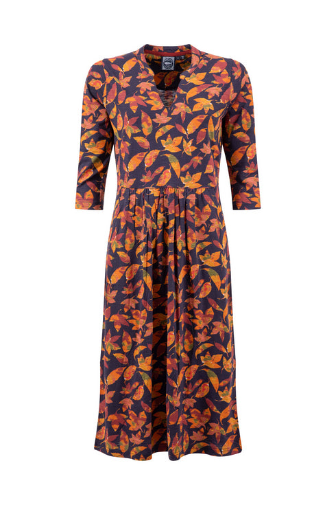 Weird Fish Isolde Printed Jersey Midi Dress Night Blue 203694