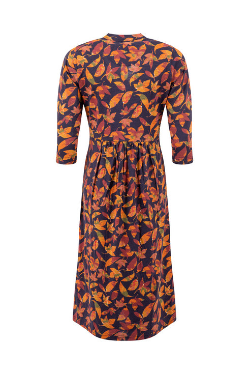 Weird Fish Isolde Printed Jersey Midi Dress Night Blue 203694