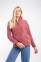 Weird Fish Sarah 1/4 Zip Two-Tone Textured Thermal Fleece 203756 GARN - Garnet Red