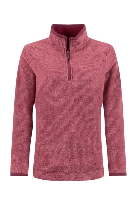 Weird Fish Sarah 1/4 Zip Two-Tone Textured Thermal Fleece 203756 GARN - Garnet Red