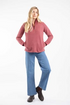 Weird Fish Sarah 1/4 Zip Two-Tone Textured Thermal Fleece 203756 GARN - Garnet Red