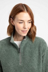 Weird Fish Sarah 1/4 Zip Two-Tone Textured Thermal Fleece 203756 MILGR - Military Green