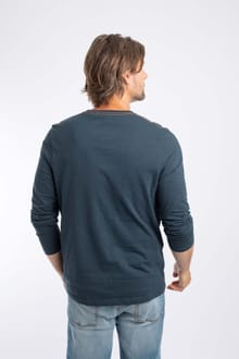 Weird Fish Fins Branded Slub Cotton Long Sleeve T-Shirt 203775 NVY - Navy