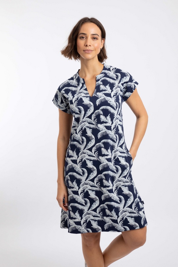 Weird Fish Suffolks Ink Printed Jersey Dress Organic Cotton 203971