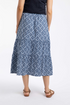 Weird Fish Harini Double Cloth Printed Midi Skirt Twilight 203982