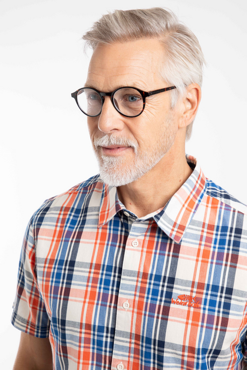 Weird Fish Judd Short Sleeve Check Shirt Light Cream Organic Cotton 204030