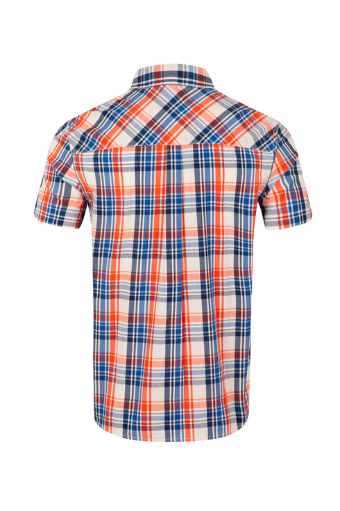 Weird Fish Judd Short Sleeve Check Shirt Light Cream Organic Cotton 204030