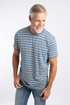 Weird Fish Jefferson Textured Stripe T-Shirt Blue Mirage 100% Cotton 204033