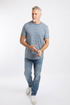 Weird Fish Jefferson Textured Stripe T-Shirt Blue Mirage 100% Cotton 204033