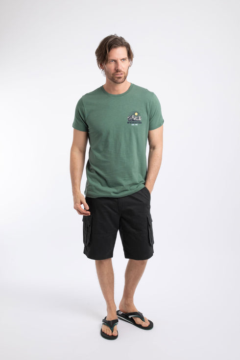 Weird Fish Mens Dusky Green Lake District Back Print Graphic T-Shirt 204034