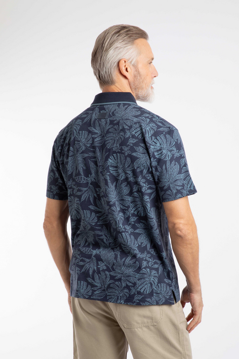 Weird Fish Sarat Cotton Printed Polo Shirt Bold Pattern Soft Jersey 204036