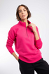 Weird Fish Avery 1/4 Zip Brushed Fleece Sweatshirt 204045 FOXGL - Foxglove Pink