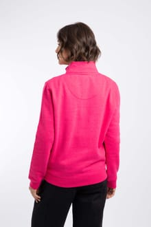 Weird Fish Avery 1/4 Zip Brushed Fleece Sweatshirt 204045 FOXGL - Foxglove Pink