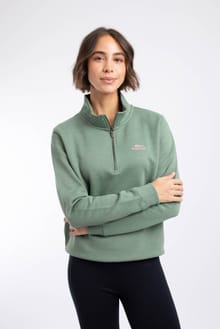 Weird Fish Avery 1/4 Zip Brushed Fleece Sweatshirt 204045 MILR - Military Green