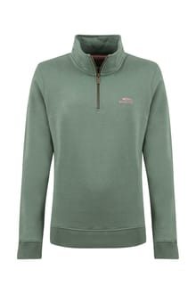 Weird Fish Avery 1/4 Zip Brushed Fleece Sweatshirt 204045 MILR - Military Green