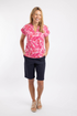 Weird Fish Alia Organic Cotton Printed Jersey Top - Hot Pink 204046