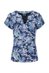 Weird Fish Alia Organic Cotton Printed Jersey Top - Blue Indigo 204046