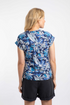 Weird Fish Alia Organic Cotton Printed Jersey Top - Blue Indigo 204046