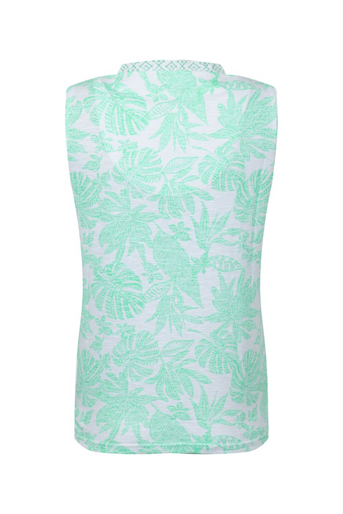 Weird Fish Nonno Printed Jersey Vest Apple Mint 204058