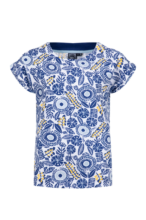 Weird Fish Paw Paw Blue Sapphire Printed Jersey T-Shirt - 204083