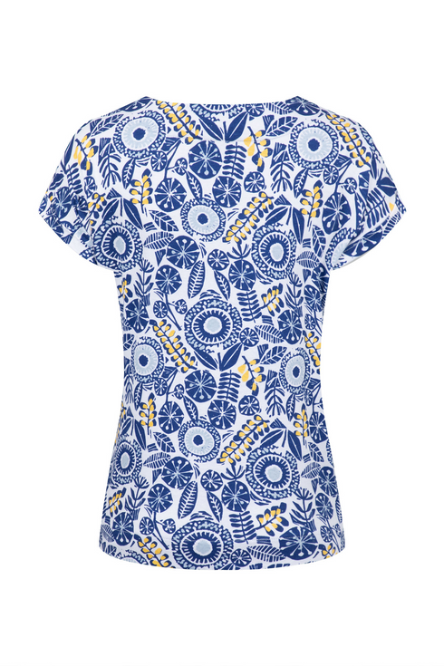 Weird Fish Paw Paw Blue Sapphire Printed Jersey T-Shirt - 204083