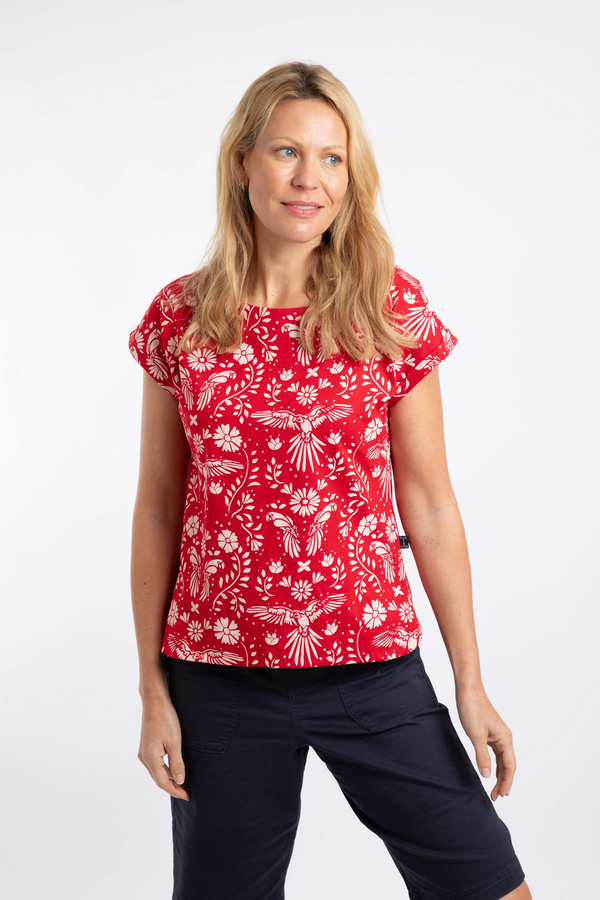 Weird Fish Paw Paw Rich Red Printed Jersey T-Shirt 204083