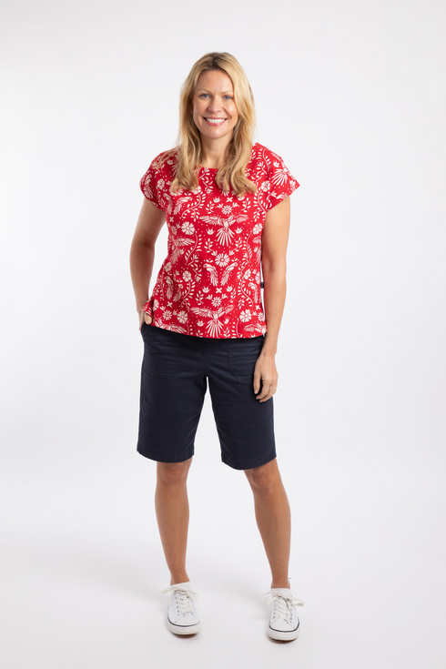 Weird Fish Paw Paw Rich Red Printed Jersey T-Shirt 204083