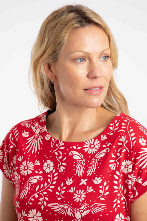 Weird Fish Paw Paw Rich Red Printed Jersey T-Shirt 204083