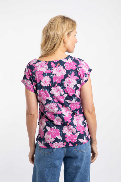 Weird Fish Paw Paw Fuschia Punch Printed Jersey T-Shirt - 204083