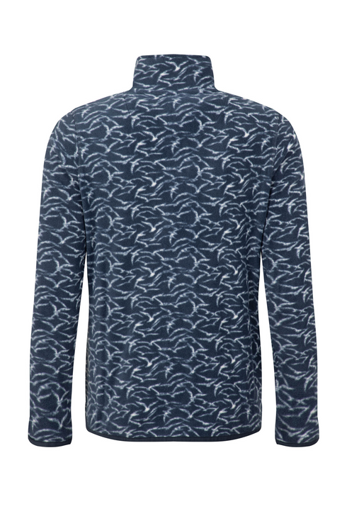 Weird Fish Rochelle Full Zip Printed Microfleece Night Blue Brushed Fabric 204093