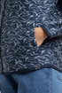 Weird Fish Rochelle Full Zip Printed Microfleece Night Blue Brushed Fabric 204093