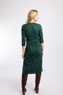 Weird Fish Isolde Printed Jersey Midi Dress 204300 - Bamboo Green