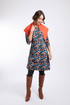 Weird Fish Starshine Printed Cotton Jersey Dress 204301 - Koi Orange