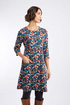 Weird Fish Starshine Printed Cotton Jersey Dress 204301 - Koi Orange