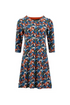 Weird Fish Starshine Printed Cotton Jersey Dress 204301 - Koi Orange