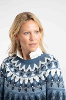 Weird Fish Lowell Fair Isle Knit Jumper 204322ASHBLU - Ash Blue