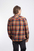 Weird Fish Broxton Long-Sleeve Herringbone Check Shirt 204347 - Dark Navy / Orange
